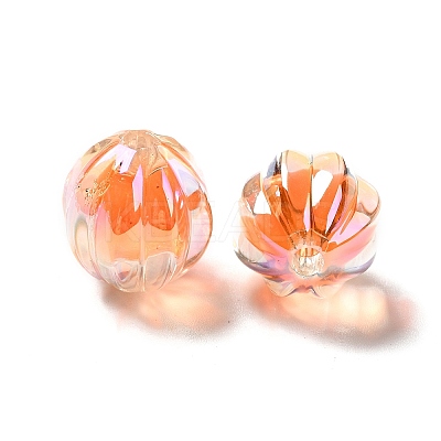 Two Tone UV Plating Rainbow Iridescent Acrylic Beads TACR-D010-05I-1