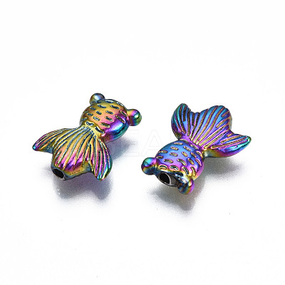 Rack Plating Rainbow Color Alloy Beads PALLOY-S180-336-1