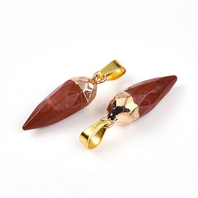 Natural Red Jasper Pendants G-N345-01E-1