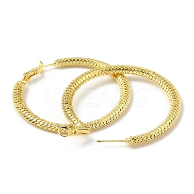 Brass Chain Wrap Big Hoop Earrings for Women EJEW-A070-04G-1