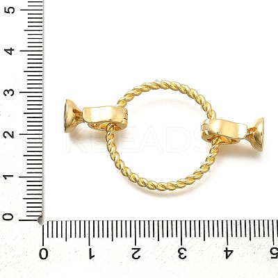 Flat Round Rack Plating Brass Fold Over Clasps LS-KK-S508-20G-1
