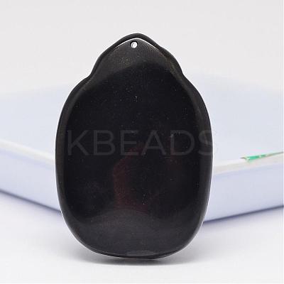 Natural Obsidian Large Cameo Pendants G-K124-02H-1