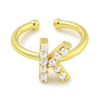 Rack Plating Brass Open Cuff Rings for Women RJEW-F162-01G-K-1