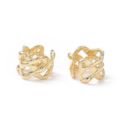 Rack Plating Brass Criss Cross Wide Cuff Earrings for Women EJEW-B014-16G-1