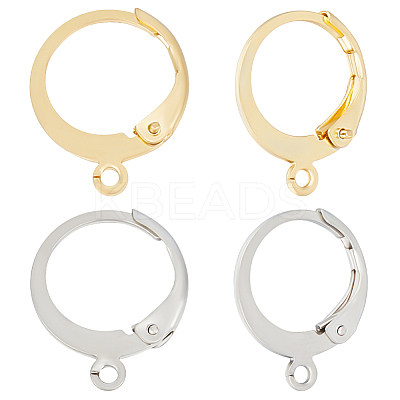 80Pcs 2 Colors 304 Stainless Steel Leverback Earring Findings STAS-BBC0004-11-1