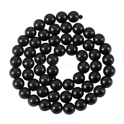 1 Strand Natural Shungite Beads Strands G-TA0003-34B-1