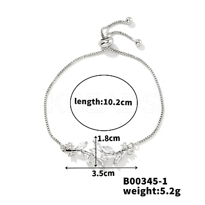 Fashionable European and American Style Rhinestone Slider Bracelets MB3547-1-1