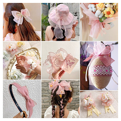 15 Yards 3 Styles Flat Organza Ribbons OCOR-TA0001-58A-1