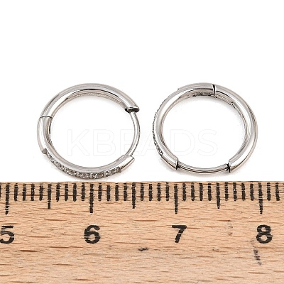 304 Stainless Steel Clear Cubic Zirconia Hoop Earrings EJEW-L307-05P-1
