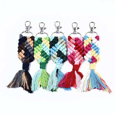 Polycotton(Polyester Cotton) Tassel Big Pendants Decorations FIND-T035-05-RS-1