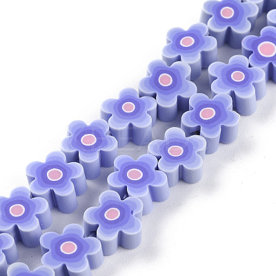 Handmade Flower Polymer Clay Beads Strands CLAY-M003-07L-1