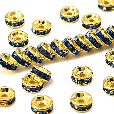 Brass Grade A Rhinestone Spacer Beads RSB036NF-14G-1