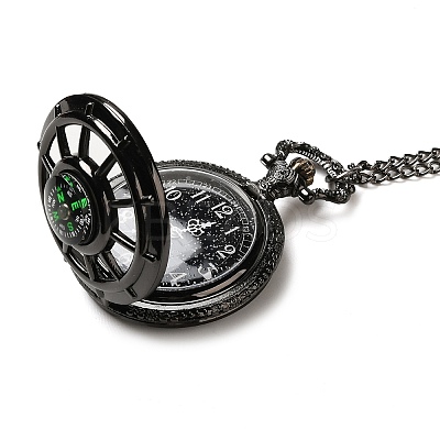 Alloy Glass Pendant Pocket Necklace WACH-S002-03B-1