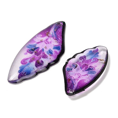 4Pcs 4 Styles Transparent Epoxy Resin Pendants RESI-B032-02E-1