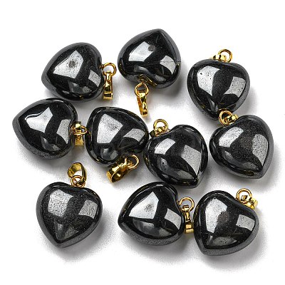 Natural Black Stone Pendants G-I311-A19-G-01-1