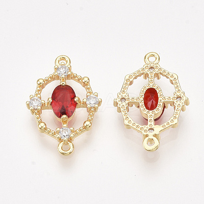 Brass Cubic Zirconia Links KK-T038-550-M-NF-1