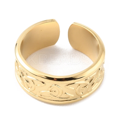 304 Stainless Steel Sailor's Knot Open Cuff Rings RJEW-D002-25G-1