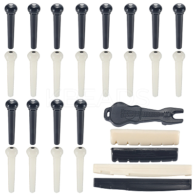 41Pcs 7 Styles Plastic Guitar String Pins Set AJEW-CN0004-47-1