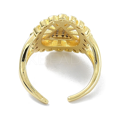 Brass with Cubic Zirconia Rings RJEW-B051-56G-1