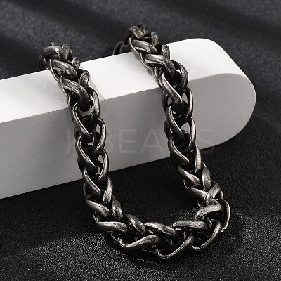 304 Stainless Steel Wheat Chains Bracelets for Women Men BJEW-A031-04D-AS-1