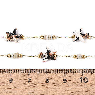 Handmade 316 Stainless Steel Starfish Link Chains CHS-N006-03B-G-1