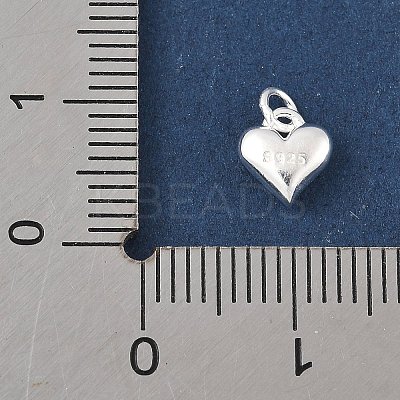 925 Sterling Silver Micro Pave Clear Cubic Zirconia Heart Charms STER-R013-15S-1