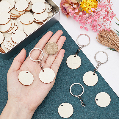 100pcs Unfinished Natural Poplar Wood Pendants DIY-PH0002-34-1