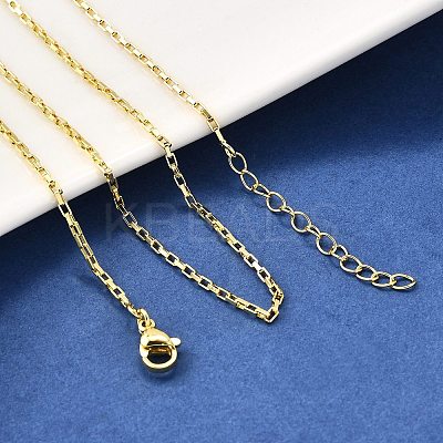 Brass Box Chain Necklaces NJEW-M108-41G-1
