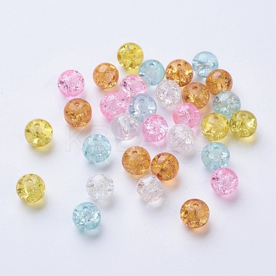 Baking Paint Crackle Glass Beads DGLA-X0006-8mm-13-1