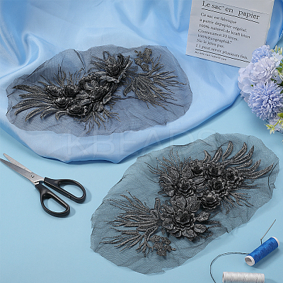 3D Flower Lace Appliques DIY-WH0430-459A-1