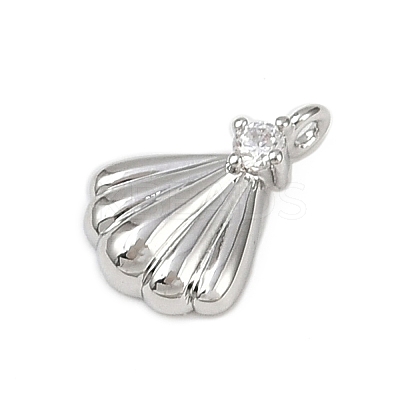 Brass Pave Clear Cubic Zirconia Pendants KK-L238-31P-1