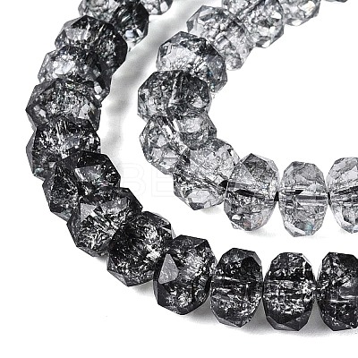 Crackle Transparent Glass Beads Strands GLAA-N068-03A-01-1