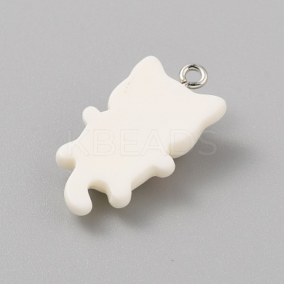 Opaque Resin Cat Pendants CRES-TAC0010-07D-1