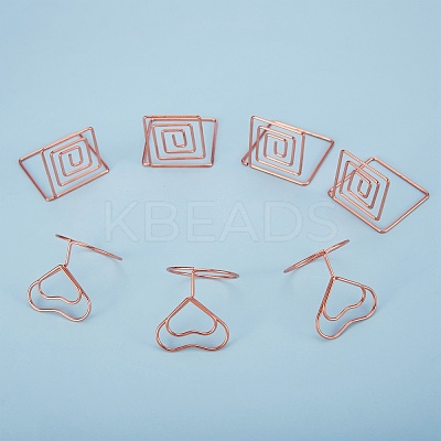 18Pcs 3 Style Carbon Steel Place Card Holders AJEW-SZ0001-80RG-1