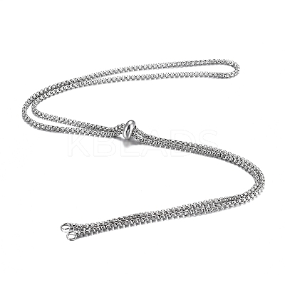 201 Stainless Steel Box Chain Slider Necklace Making LS-MAK-H100-01P-1-1