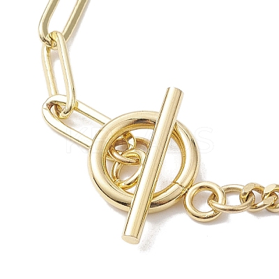 Natural Cultured Freshwater Pearl Beads Paperclip Chains Heart Charm Bracelets with Toggle Clasps for Women BJEW-JB10191-1