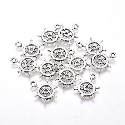 Tibetan Style Alloy Helm Pendants X-TIBEP-16625-AS-RS-1
