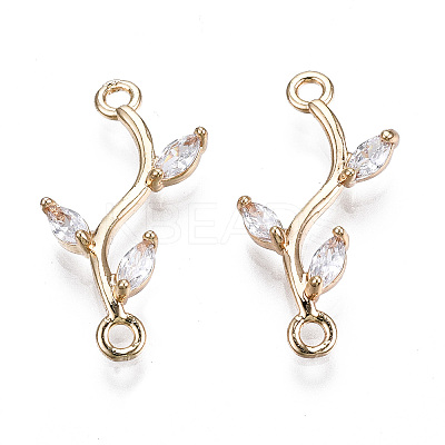 Brass Micro Pave Cubic Zirconia Links Connectors LS-X-KK-S359-156A-RS-1
