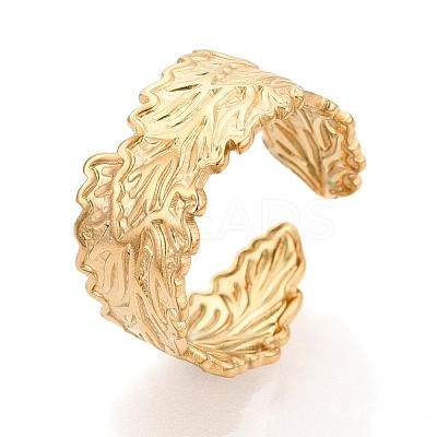 Ion Plating(IP) 304 Stainless Steel Cuff Rings for Women RJEW-N052-07G-1
