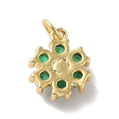 Rack Plating Brass Micro Pave Cubic Zirconia Charms KK-A160-22F-G-1
