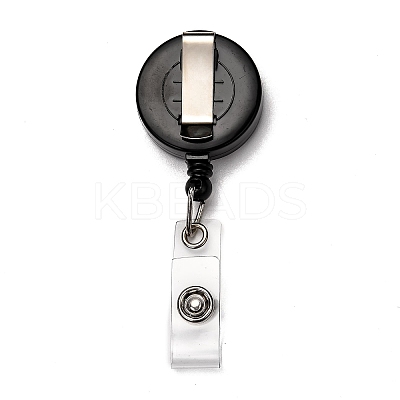 Flat Round ABS Plastic Badge Reel AJEW-I053-37K-1
