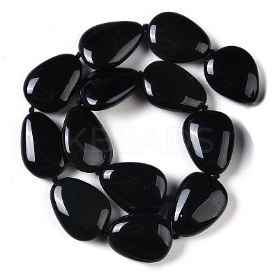 Natural Black Gemstone Beads Strands G-Q164-C01-02-1