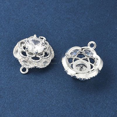 Flower Brass Connector Charms KK-A253-04S-1