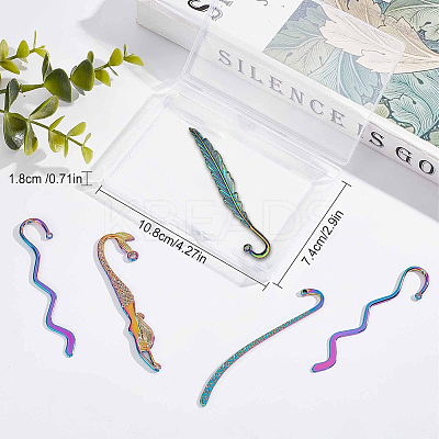 8Pcs 4 Style Alloy Bookmark Findings FIND-SC0003-50-1