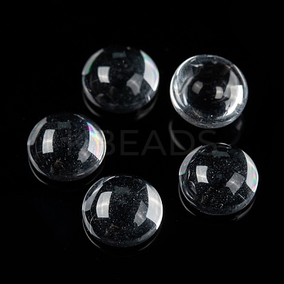 Transparent Half Round Glass Cabochons X-GGLA-R027-8mm-1