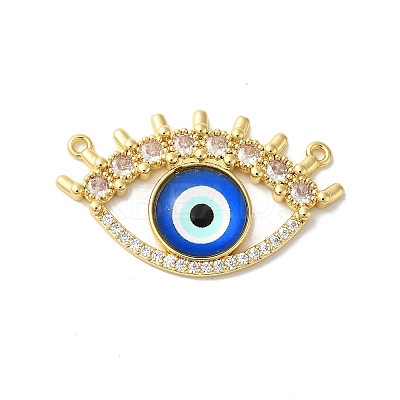Rack Plating Brass Pave Clear Cubic Zirconia & Glass Pendants KK-G504-23G-02-1