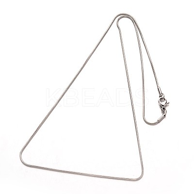 Tarnish Resistant 304 Stainless Steel Snake Chain Necklaces NJEW-M124-11P-1