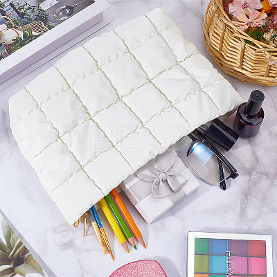 Square Textured PU Leather Cosmetic Zipper Bags AJEW-WH20022-56B-1