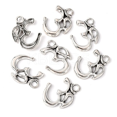 Yoga Theme Tibetan Style Alloy OM Pendants TIBEP-3555-AS-LF-1