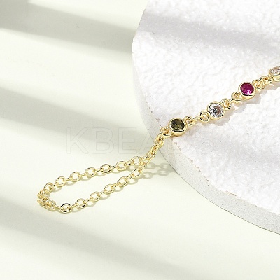 Brass Micro Pave Cubic Zirconia Mittens Bracelets BJEW-C156-01G-01-1